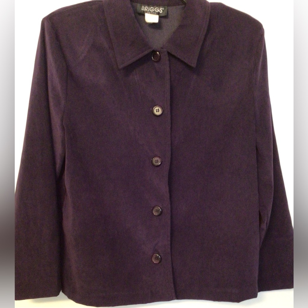 Vintage Briggs plum faux suede blazer size small petite